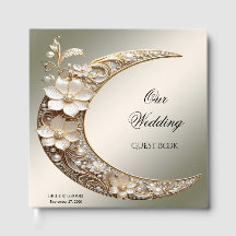 Decorative Crescent Moon Frame Guest Book