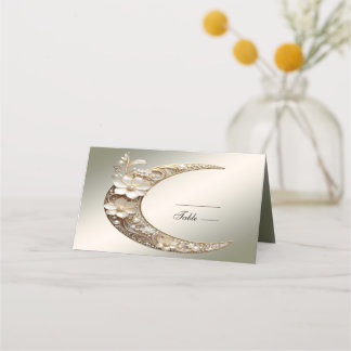 Decorative Crescent Moon Frame Place Card