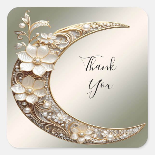Decorative Crescent Moon Frame Sticker (Front)