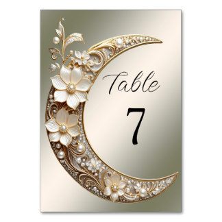 Decorative Crescent Moon Frame Table Number