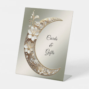 Decorative Crescent Moon Frame Tabletop Signs