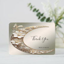 Decorative Crescent Moon Frame Thank You Card