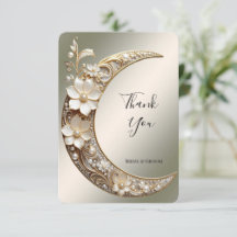Decorative Crescent Moon Frame Thank You Card