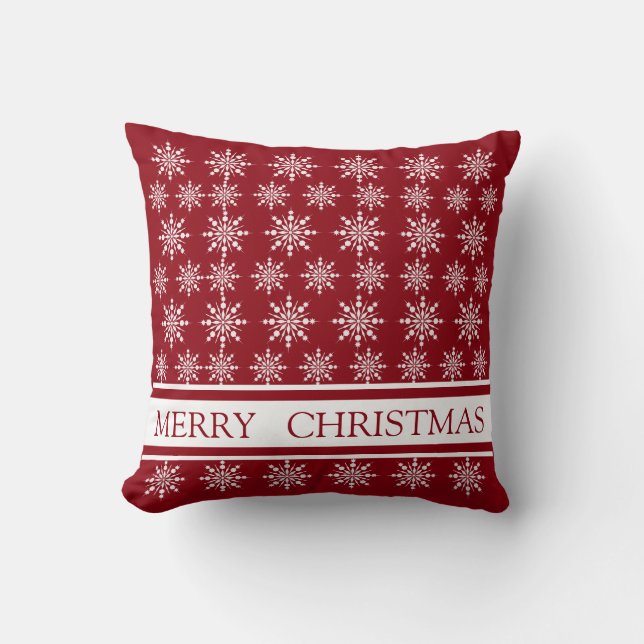 Decorative Crystal Snowflake Christmas Cushion (Front)