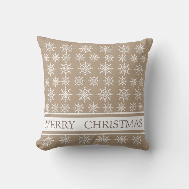 Decorative Crystal Snowflake Christmas Cushion (Front)