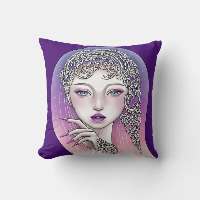 Decorative cushion Goddess of the violet night (Front)
