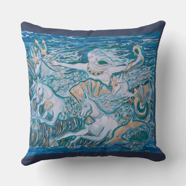 decorative cushion sea poseidon theme (Back)