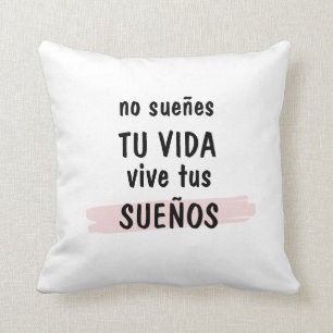 decorative cushion with inspiring phrase