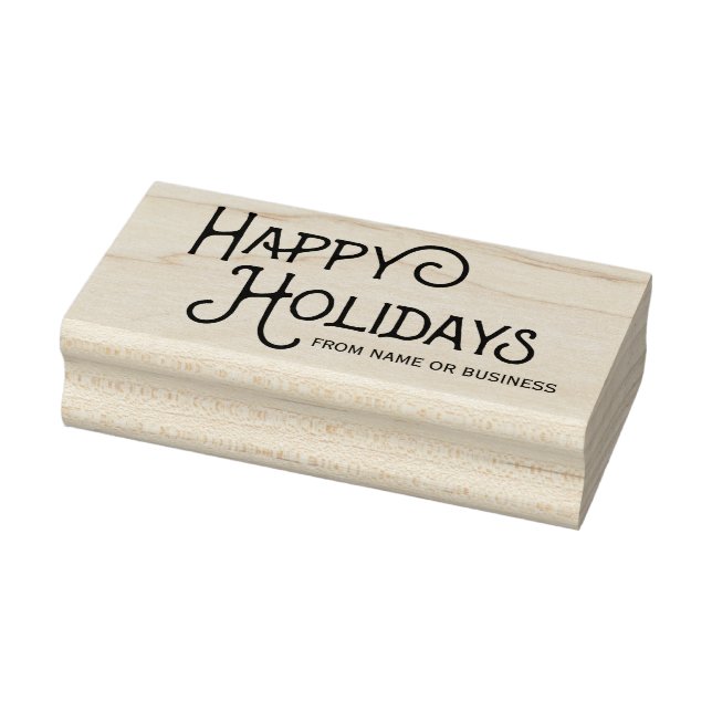 Decorative Custom Happy Holidays Rubber Art Stamp (Stamp)