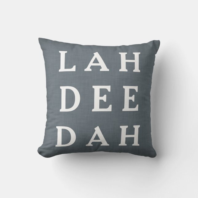 Decorative Custom Throw Pillow Grey Blue Linen (Front)