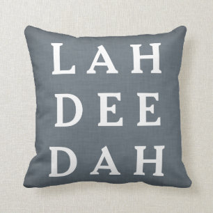 Decorative Custom Throw Pillow Grey Blue Linen