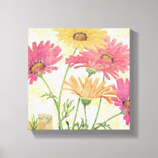 Decorative Daisies Canvas Print (Front)