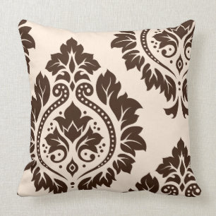 Decorative Damask Art I (2Way) Cream & Brown Cushion