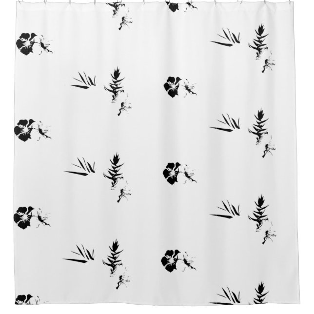 Decorative, Dark Grey, Charcoal Shower Curtain (Front)