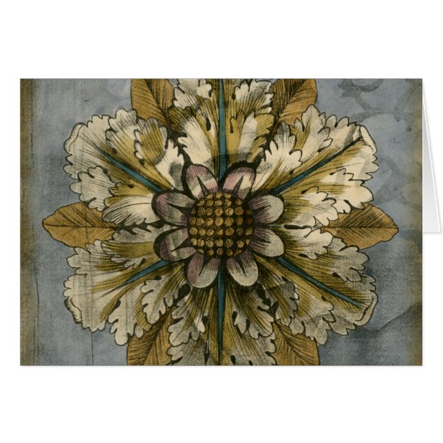 Decorative Demask Rosette on Grey Background (Front Horizontal)