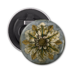 Decorative Demask Rosette on Grey Background Bottle Opener