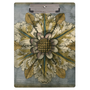 Decorative Demask Rosette on Grey Background Clipboard