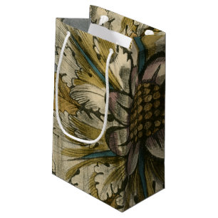 Decorative Demask Rosette on Grey Background Small Gift Bag