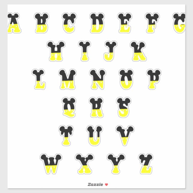 Decorative Disney Alphabet (Sheet)