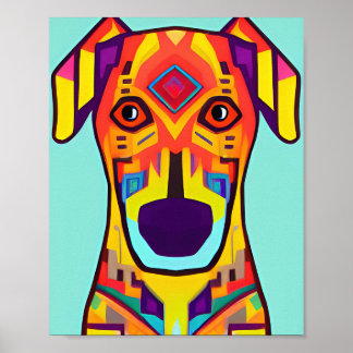Decorative dog illustration poster