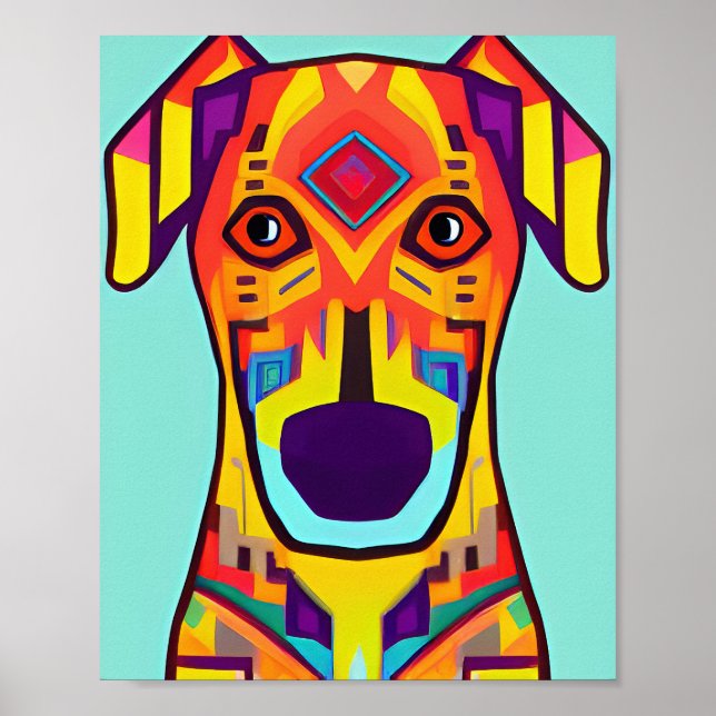 Decorative dog illustration poster (Front)