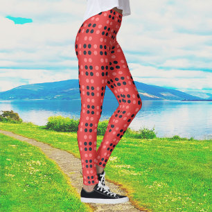  Decorative Dots in Pink and Grey Leggings