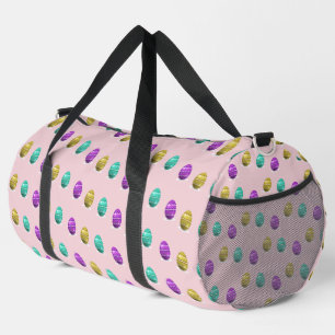 Decorative Easter eggs on pink Duffle Bag