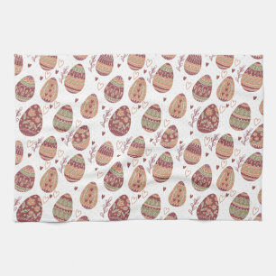 Decorative Easter Eggs Pattern Kitchen Towel