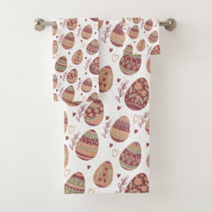 Decorative Easter Eggs Pattern Towel Set