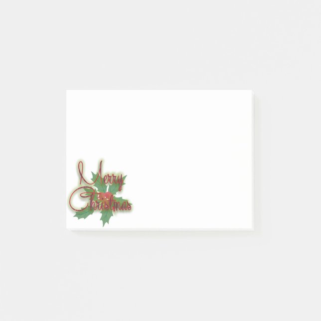Decorative Elegant Merry Christmas Script Post-it Notes (Front)
