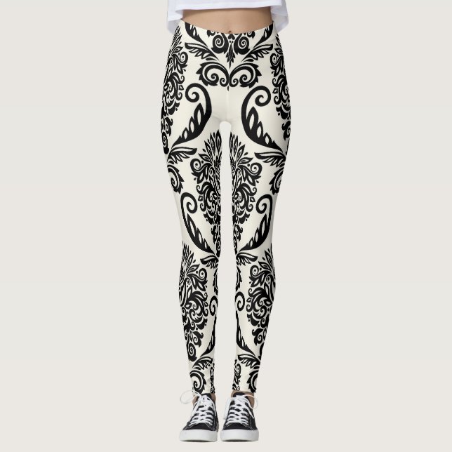 Decorative elements, freehand seamless drawing. leggings (Front)
