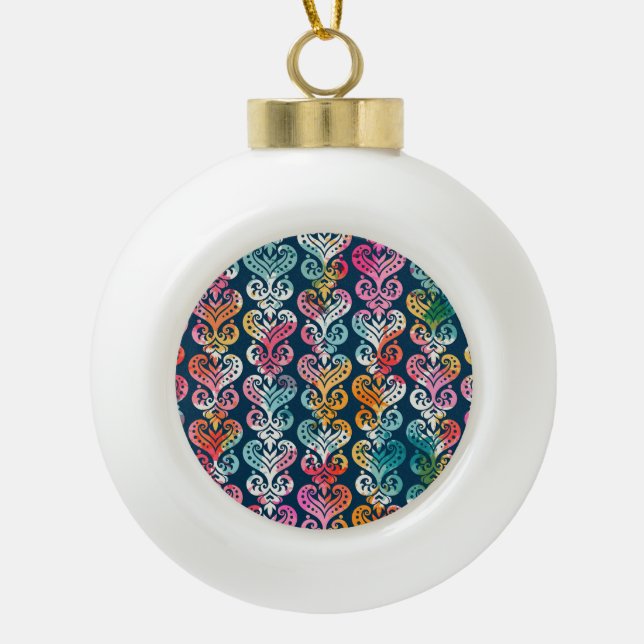 Decorative elements, versatile pattern design. ceramic ball christmas ornament (Front)