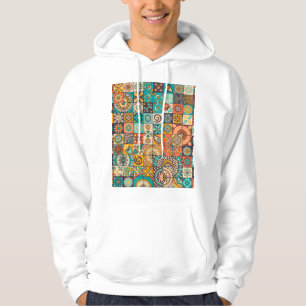 Decorative Elements: Vintage Hand-Drawn Pattern Hoodie