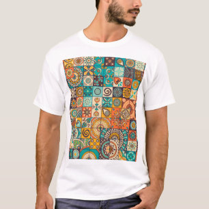 Decorative Elements: Vintage Hand-Drawn Pattern T-Shirt