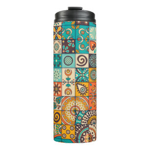 Decorative Elements: Vintage Hand-Drawn Pattern Thermal Tumbler