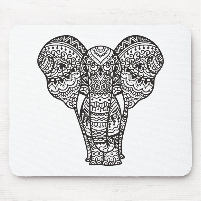 Decorative Elephant Style Mouse Pad (Front)