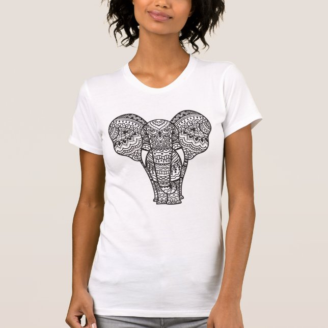 Decorative Elephant Style T-Shirt (Front)