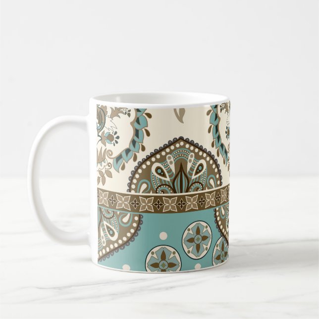 Decorative Ethnic Moroccan Style Border Coffee Mug (Left)