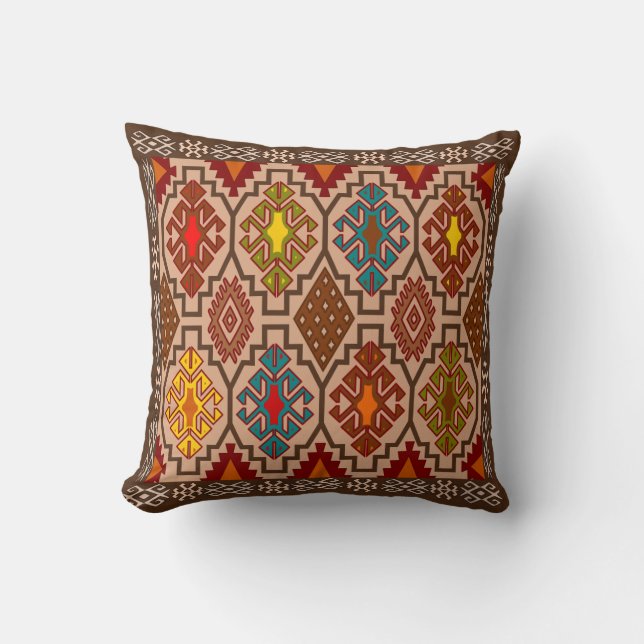 Decorative ethnic style, folk art cushion (Front)