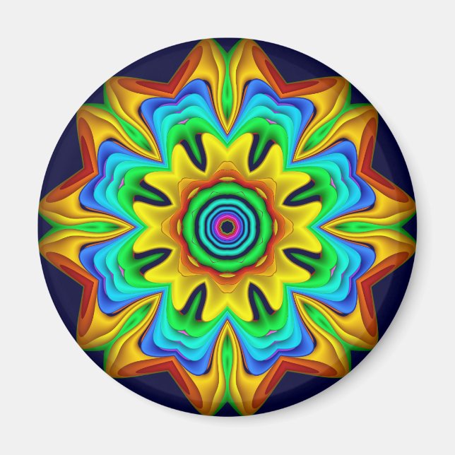 Decorative fantasy flower fun Magnet (Front)