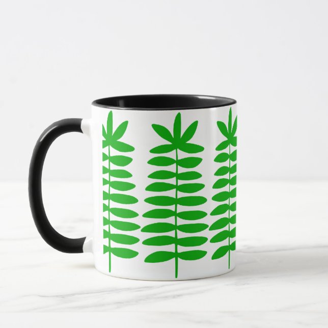 Decorative Ferns -  Green Mug (Left)