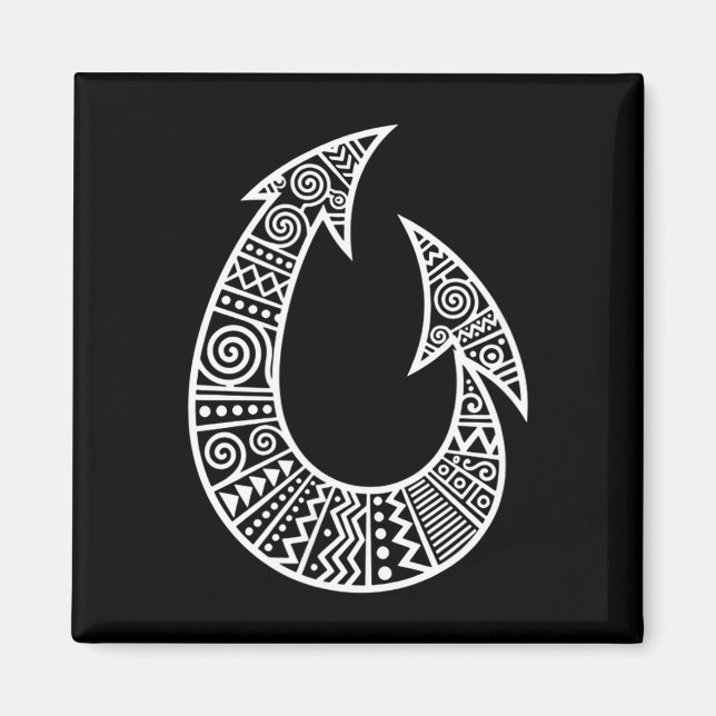 Decorative fishing hook tribal art fishing hook magnet (Front)