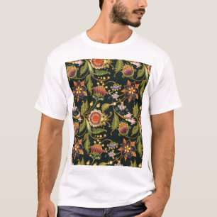 Decorative Floral: Acrylic Golden Purple. T-Shirt