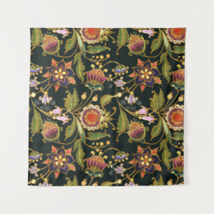 Decorative Floral: Acrylic Golden Purple. Tapestry