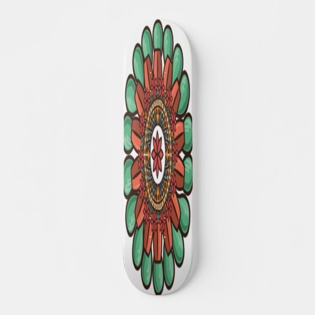 Decorative Floral Artwork Skateboard (Front)