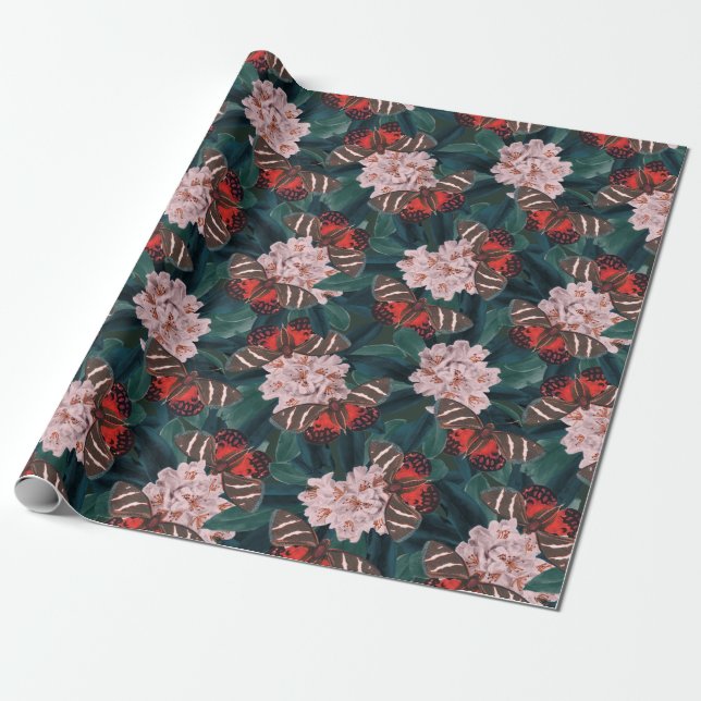Decorative Floral/Butterflies Wrapping Paper (Unrolled)