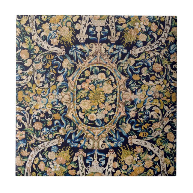 Decorative Floral Carpet Pattern Tile (Front)