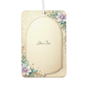 Decorative Floral Frame with Pearls Air Freshener