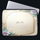 Decorative Floral Frame with Pearls Laptop Sleeve<br><div class="desc">Beautiful Decorative Floral Frame with Pearls Laptop Sleeve</div>