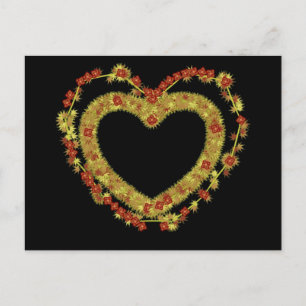 Decorative Floral  Heart Postcard